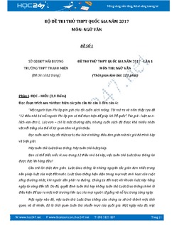 Bộ 5 đề thi thử THPT Quốc gia Ngữ văn năm 2017 có đáp án
