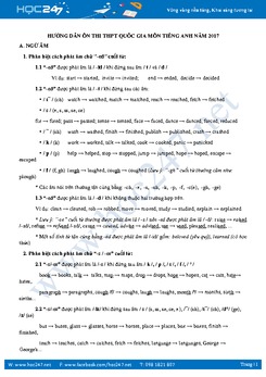 Hướng dẫn ôn thi THPT Quốc gia môn Tiếng Anh năm 2017