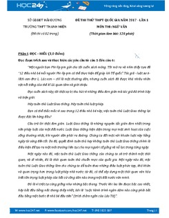 Đề thi thử THPT Quốc gia 2017 Ngữ văn - THPT Thanh Miện
