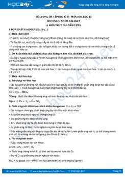 Đề cương ôn học kì 2 môn Hóa học lớp 10 có đáp án