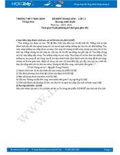 Đề thi học kì 2 Ngữ văn lớp 12 trường THPT Tháp Chàm