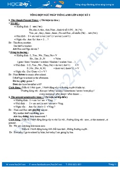 Tổng hợp ngữ pháp tiếng Anh lớp 6 học kỳ I