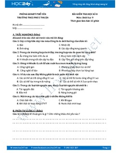 Đề thi học kì 2 môn Sinh học lớp 9 Trường THCS Phúc Thuận