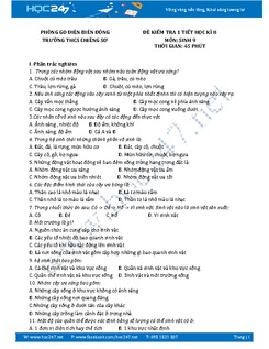 Bộ 5 đề thi học kì 2 môn Sinh học lớp 9