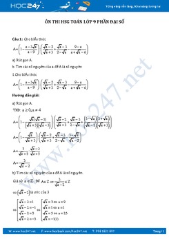 Ôn thi HSG Toán lớp 9 phần Đại số