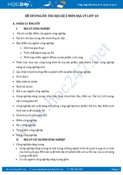 Đề cương ôn thi học kì 2 môn Địa lý lớp 10 năm 2017