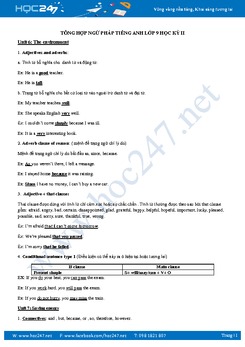 Tổng hợp ngữ pháp Tiếng Anh lớp 9 học kỳ II