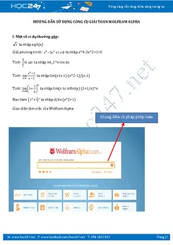 Hướng dẫn sử dụng công cụ giải Toán Wolfram|Alpha