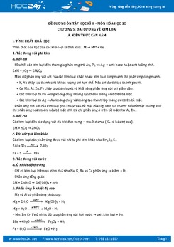 Đề cương ôn tập Học kì 2 môn Hóa học 8