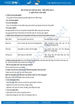 Đề cương ôn thi học kì 2 môn Sinh học lớp 6 năm 2017 có hướng dẫn giải chi tiết