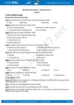 3 Đề thi Học kì 2 môn Sinh học lớp 6 có lời giải chi tiết