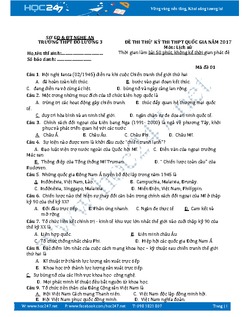 Đề thi thử THPT QG môn Lịch sử năm 2017 - Trường THPT Đô Lương 3