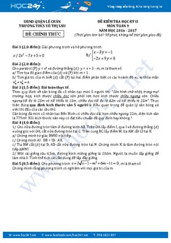 Đề thi HK 2 môn Toán 9 năm 2016-2017 trường THCS Võ Thị Sáu có đáp án chi tiết