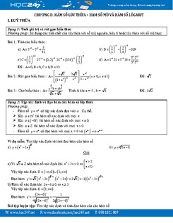 Chuyên đề Hàm số lũy thừa Hàm số mũ và Hàm số Lôgarit