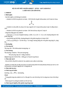 180 câu trắc nghiệm Anđehit - xeton - Axit cacboxylic Hóa 11 có đáp án