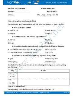 Bộ 3 đề thi học kì 2 môn Lịch sử lớp 6 năm 2017