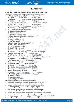 Đề thi tự luyện tuyển sinh THPT môn tiếng Anh năm 2017