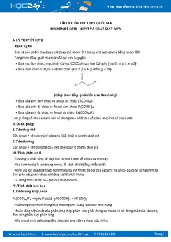 Chuyên đề Este - lipit ôn THPT QG môn Hóa học có lời giải