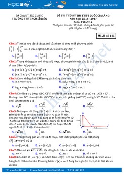 Đề thi thử THPT Quốc gia năm 2017 môn Toán lần 5 trường THPT Ngô Sĩ Liên, Bắc Giang