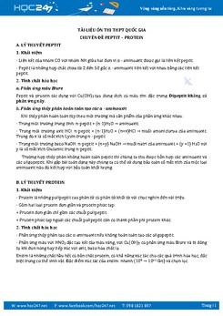 Chuyên đề Peptit - Protein ôn THPT QG môn Hóa có lời giải