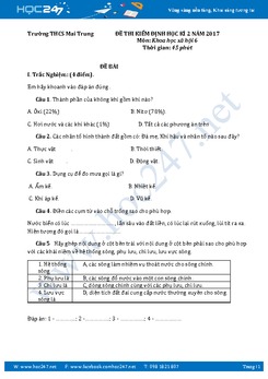 Đề thi học kì 2 môn Địa lý lớp 6 năm 2017 - Trường THCS Mai Trung