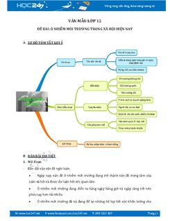 Nghị luận bàn về vấn đề ô nhiễm môi trường trong xã hội hiện nay