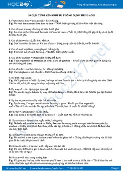 24 cụm từ thông dụng đi kèm giới từ thông dụng trong tiếng Anh