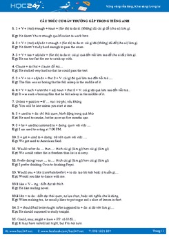 80 cấu trúc cơ bản thông dụng trong Tiếng Anh