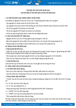 Lý thuyết Đại cương về kim loại ôn THPT QG môn Hóa có đáp án