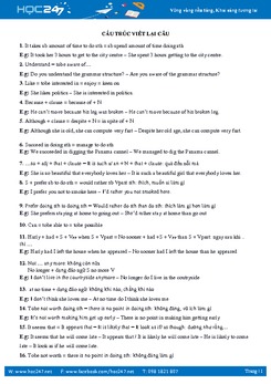 Cấu trúc viết lại câu trong tiếng Anh