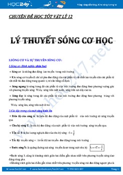 Tổng hợp Lý thuyết chương Sóng cơ học Vật lý 12