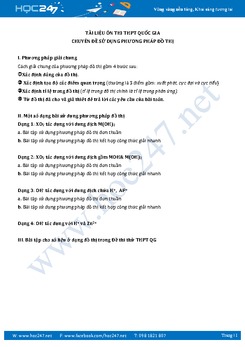 Phương pháp đồ thị ôn THPT QG môn Hóa học có lời giải