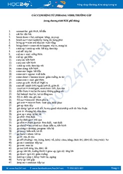 Cụm động từ thường gặp chương trình tiếng Anh THPT