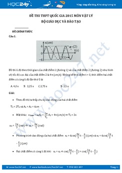 Chinh phục câu hỏi Vận dụng cao trong đề thi THPT QG 2015 môn Vật lý- Bộ GD&ĐT