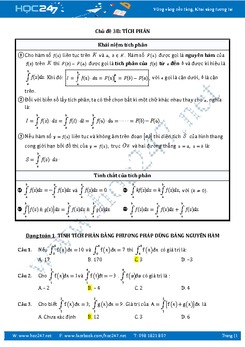 Chuyên đề Tích phân Giải tích 12
