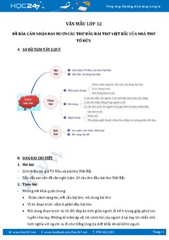 Cảm nhận 20 câu thơ đầu bài thơ Việt Bắc của Tố Hữu