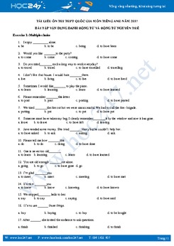Bài tập thực hành Gerund và To infinitive trong Tiếng Anh