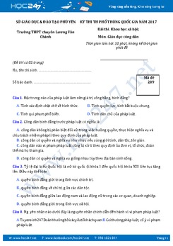 Đề thi thử THPT QG môn GDCD  - Trường THPT Lê Văn Chánh