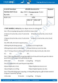 Bộ đề thi học kì 2 môn GDCD 10 năm 2017 - 2018