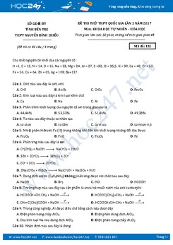 3 Đề thi thử các trường môn Hóa THPT QG 2017 có lời giải