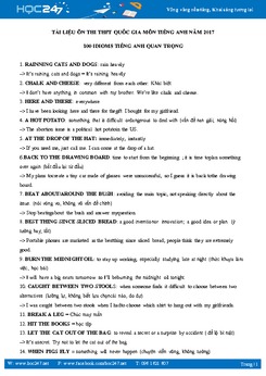 100 Idioms trong tiếng Anh