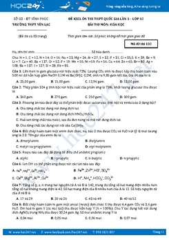 4 Đề Khảo sát chất lượng THPT QG môn Hóa học có đáp án