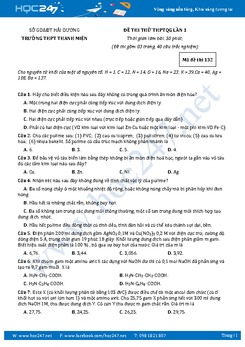 3 Đề thi thử THPT QG môn Hóa học có đáp án