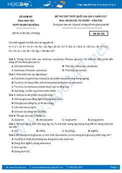 Đề thi thử THPT QG 2017 môn Hóa THPT Phạm Văn Đồng - Phú Yên có lời giải