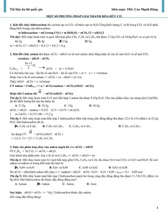 Phương pháp giải nhanh Hóa hữu cơ - Cao Mạnh Hùng