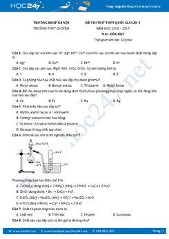 Đề thi thử THPT QG 2017 môn Hóa THPT Chuyên Sư Phạm - Hà Nội có lời giải