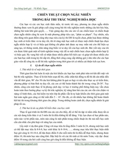 Chiến thuật chọn ngẫu nhiên trong bài thi trắc nghiệm Hóa học