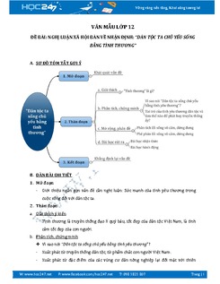 Nghị luận xã hội bàn về câu nói dân tộc ta sống chủ yếu bằng tình yêu thương
