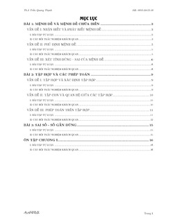 Bài tập tự luận và trắc nghiệm mệnh đề và tập hợp - Trần Quang Thạnh