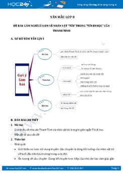 Cảm nghĩ về nhân vật tôi trong Tôi đi học của Thanh Tịnh